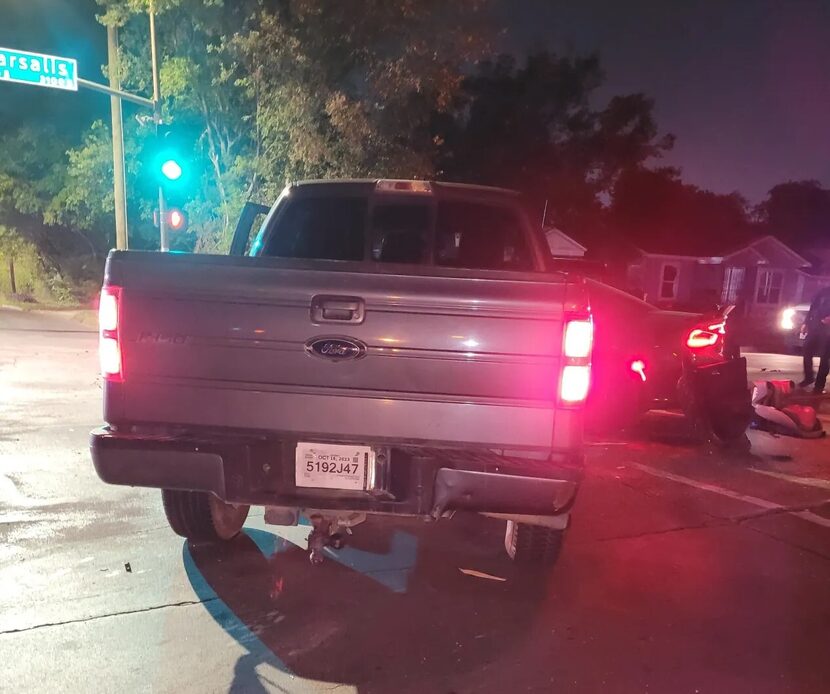 The suspect vehicle, a 2012 Ford F150 FX, in an Oct. 13, 2023 hit-and-run on Kiest Blvd.,...