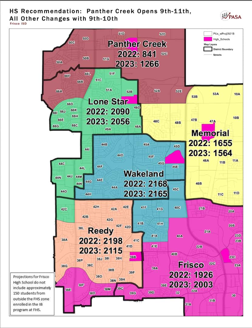 This is the district's proposed zoning map for the 2022-23 school year.