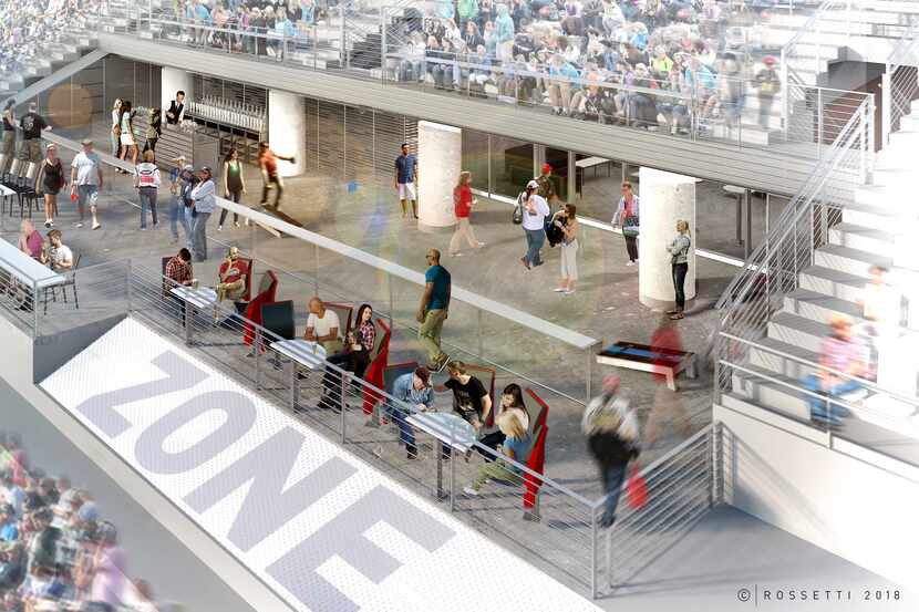 An artist's rendering, provided by Texas Motor Speedway, of the new club seating area.