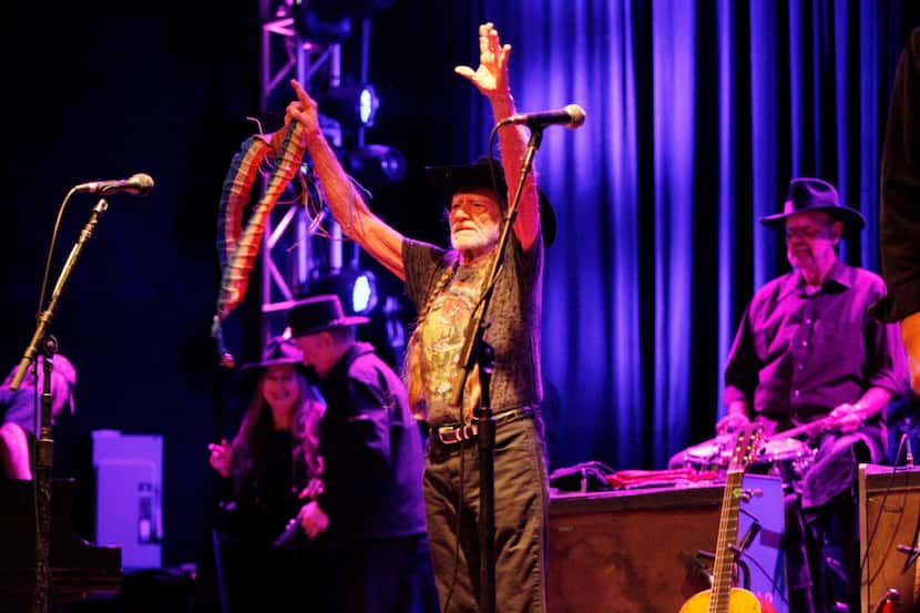Willie Nelson and Family are welcomed on stage at the Granada Theater in Dallas on Jan. 03,...