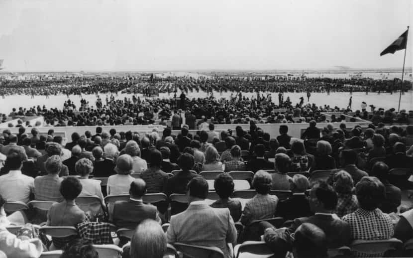 Dallas Fort Worth Airport dedication ceremonies - This photo shows a portion of the crowd...