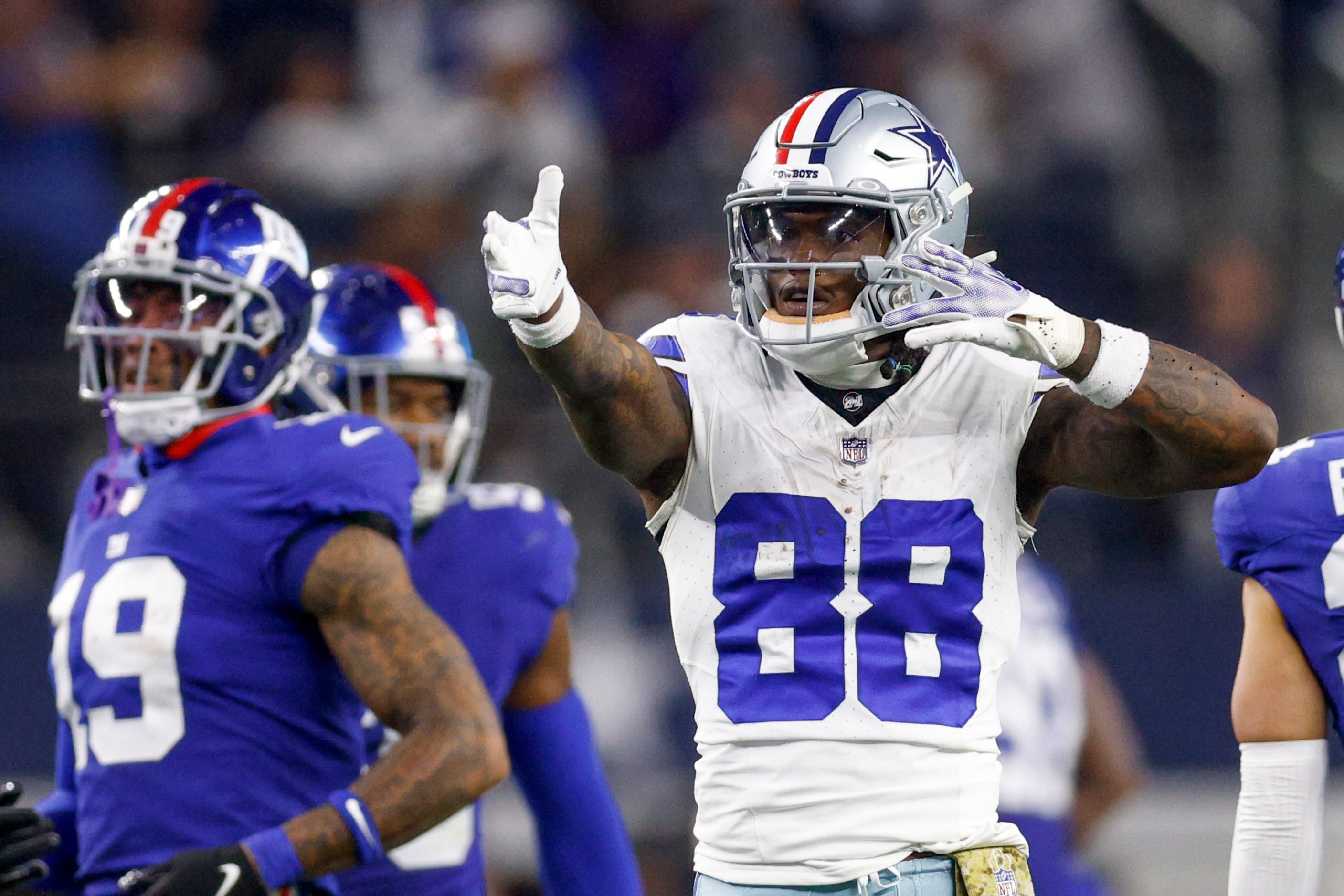 Dallas Cowboys wide receiver CeeDee Lamb (88) celebrates a first down reception during the...