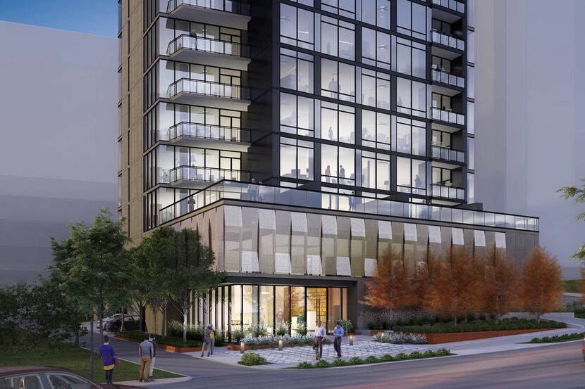 The new residential tower is planned on Hall Street at Turtle Creek Boulevard — just across...