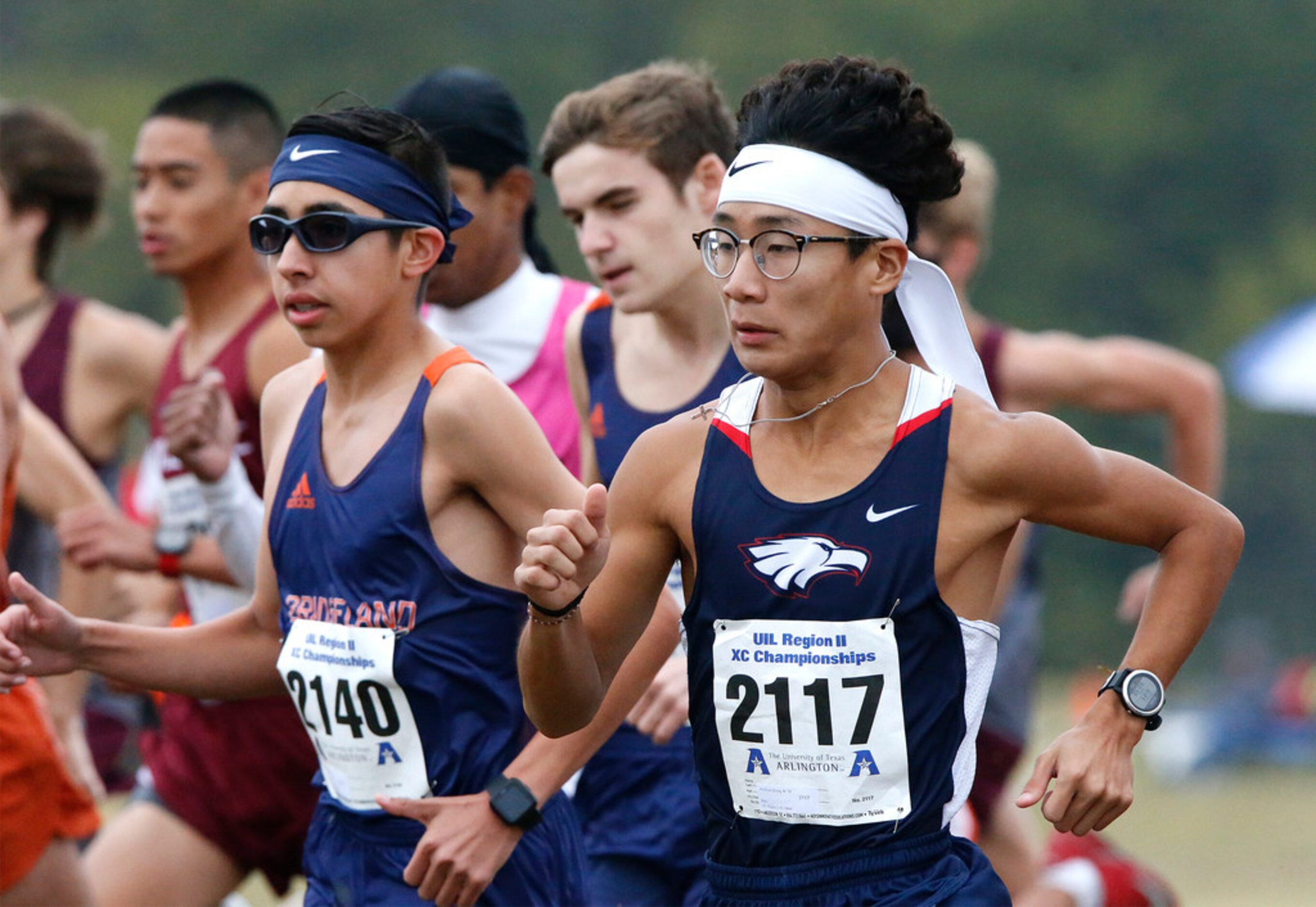 Allen High School's Jonathan Chung (2117) competes in the boys 6A division at the Region II...