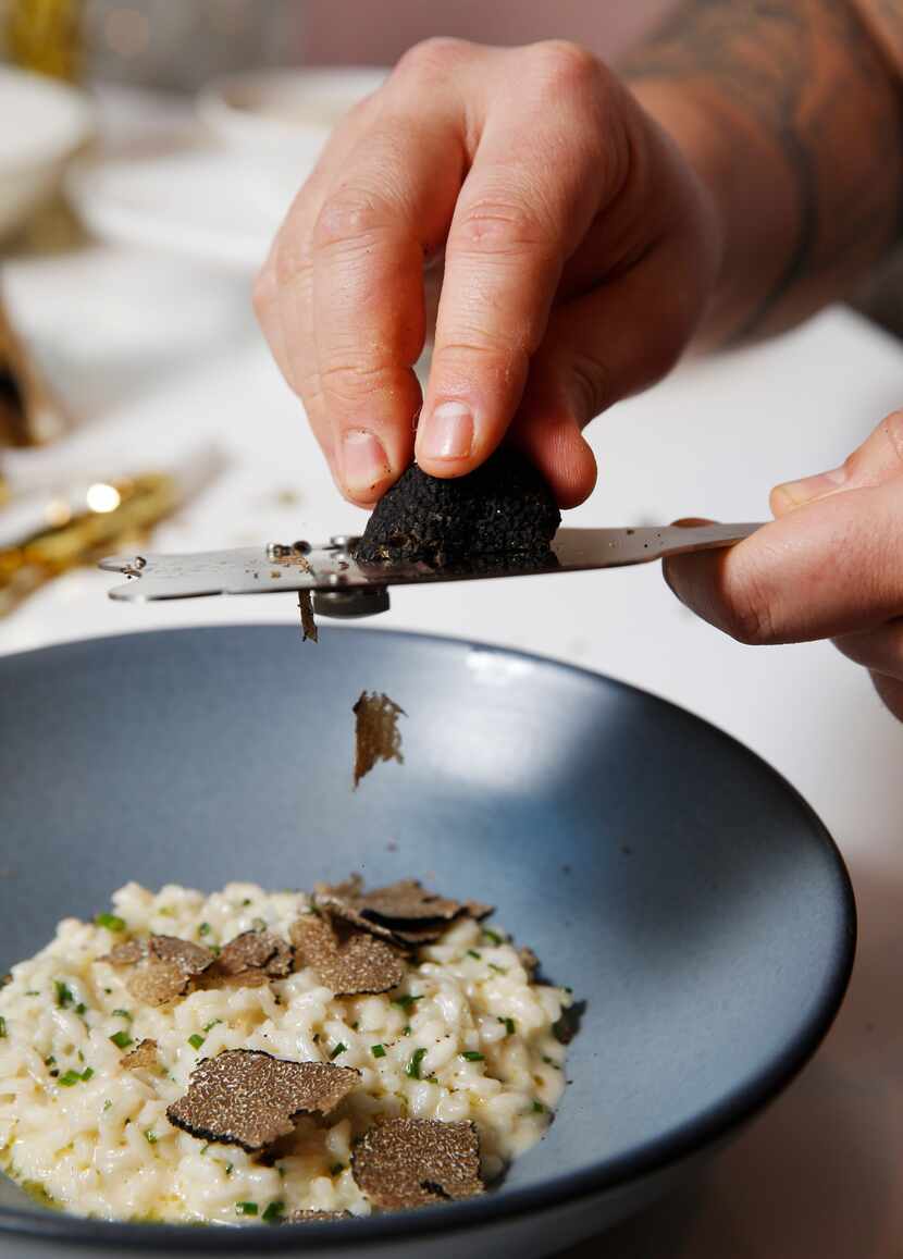 Winter black truffle risotto is one of the add-on courses for New Year's Eve dinner from...