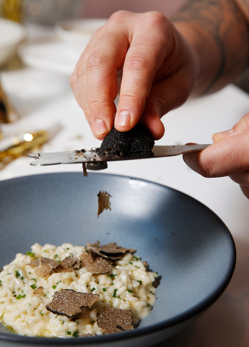 Winter black truffle risotto is one of the add-on courses for New Year's Eve dinner from...