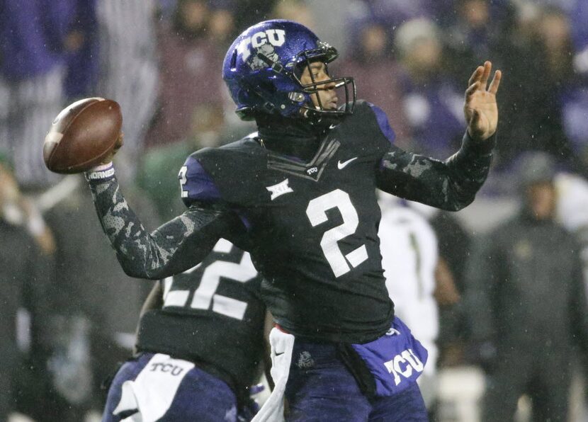 TCU Horned Frogs quarterback Trevone Boykin (2) is pictured during the Baylor University...