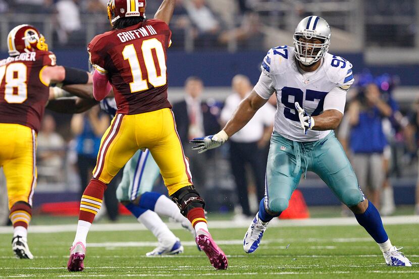 Former Cowboys defensive lineman Jason Hatcher (97) is now with the Washington Redskins