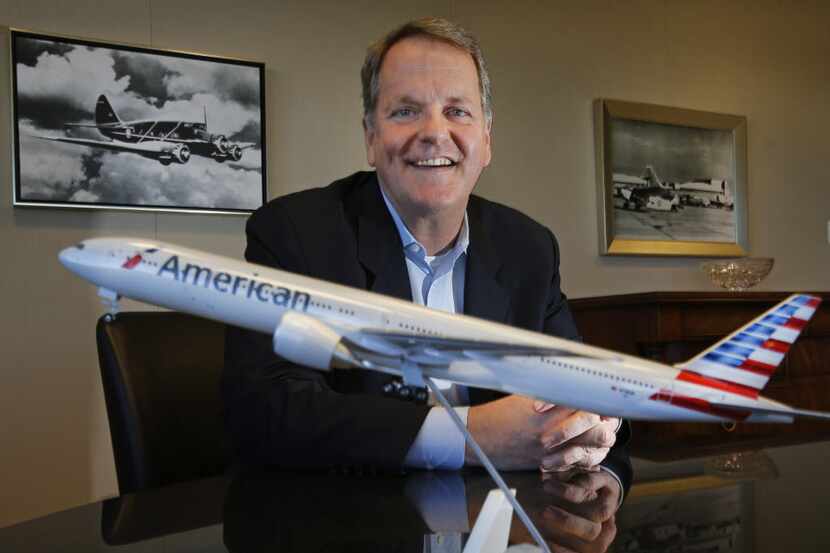 American Airlines chairman and CEO Doug Parker is pictured at his office at American...