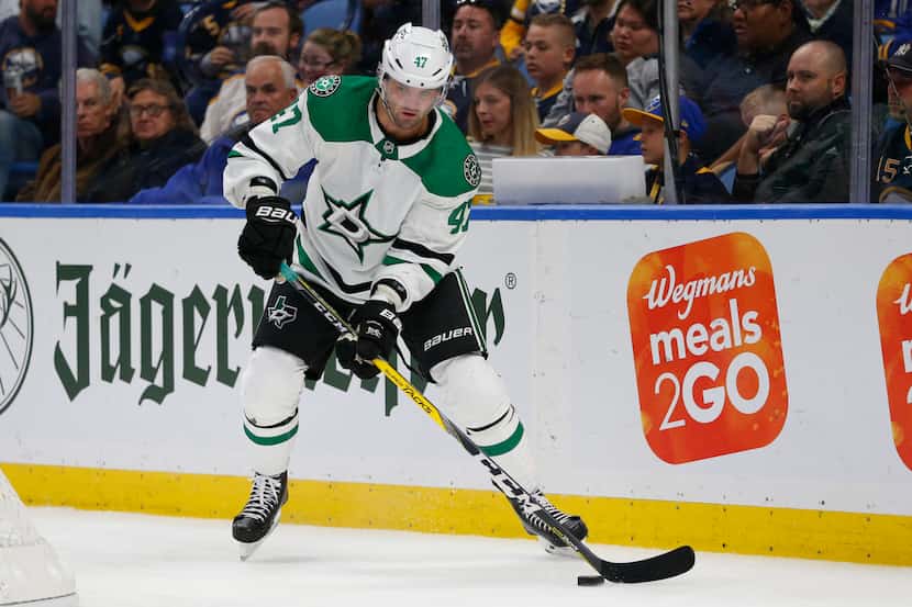 Dallas Stars forward Alexander Radulov (47) controls the puck during the second period of an...