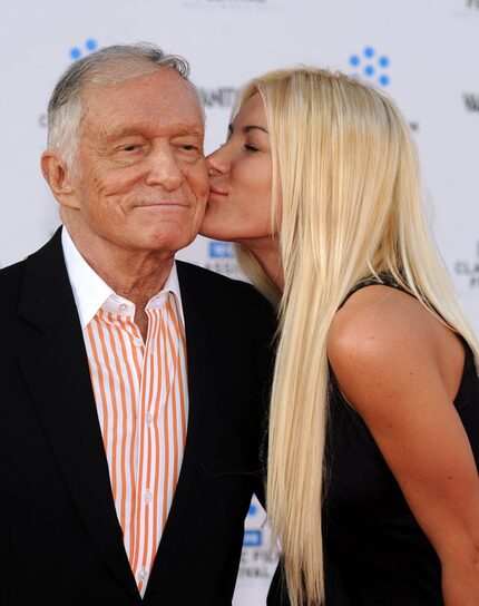 Hugh Hefner and his bride, Crystal Harris