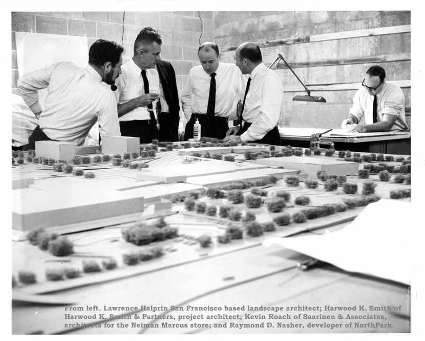 In this 1960s file photograph, the design team behind NorthPark Center includes, far left,...