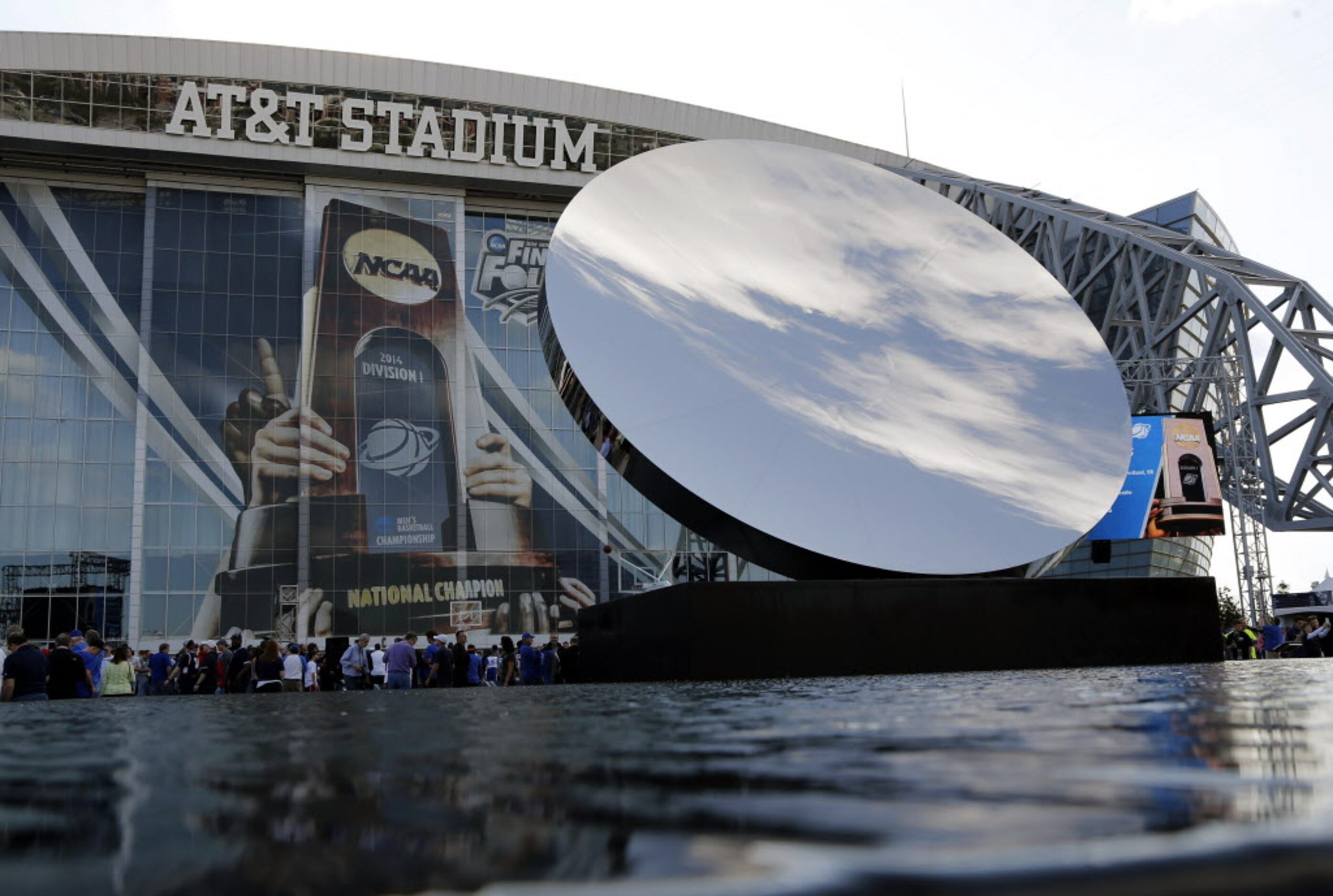 The front of AT&T Stadium before the game between the Kentucky Wildcats and Connecticut...