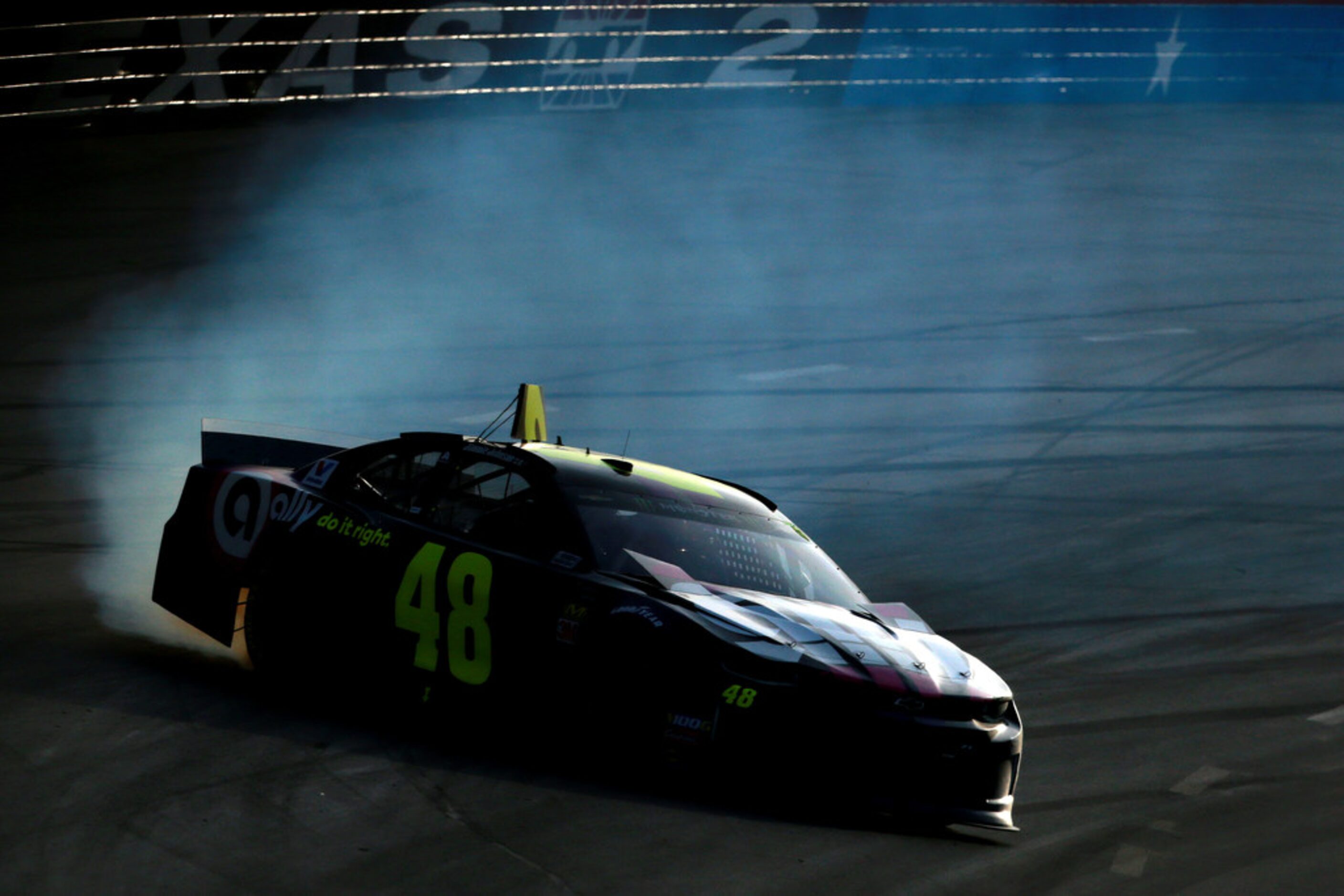 FORT WORTH, TEXAS - NOVEMBER 03: Jimmie Johnson, driver of the #48 Ally Chevrolet, is...