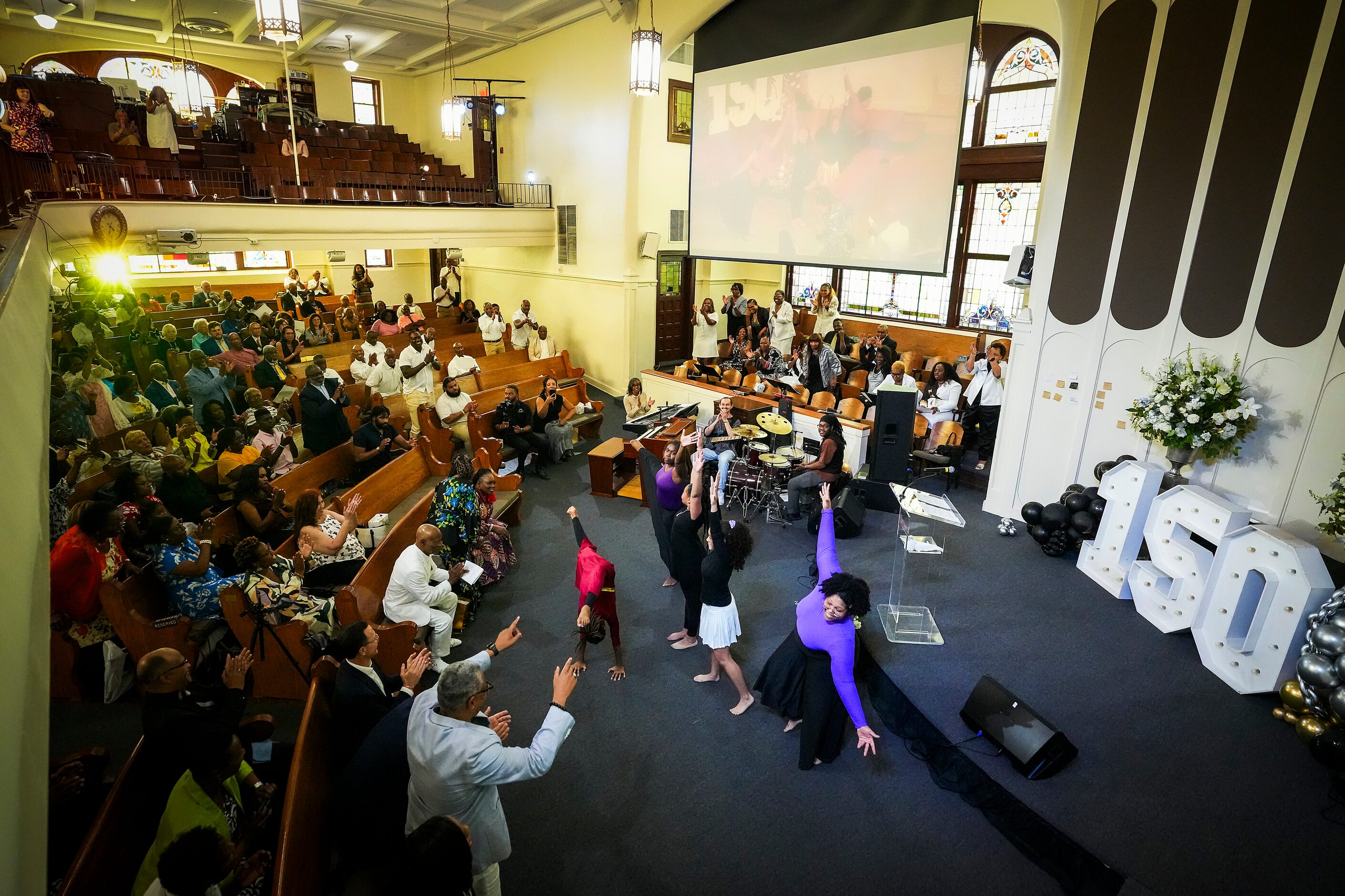 Members of the St. Paul Dance Ministry participate in a special worship service celebrating...