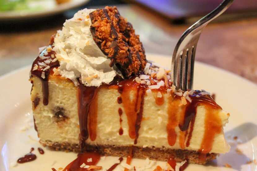 Bob's Toasted Coconut Cheesecake is made with Samoas at Bob's Steak & Chop House at the Omni...