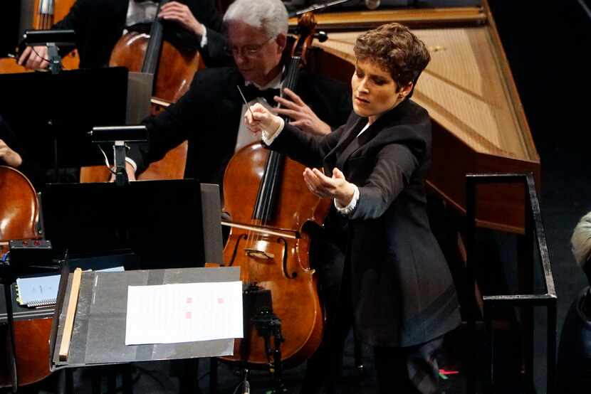 Tamara Dworetz conducts the Dallas Symphony Orchestra during the Hart Institute for Women...