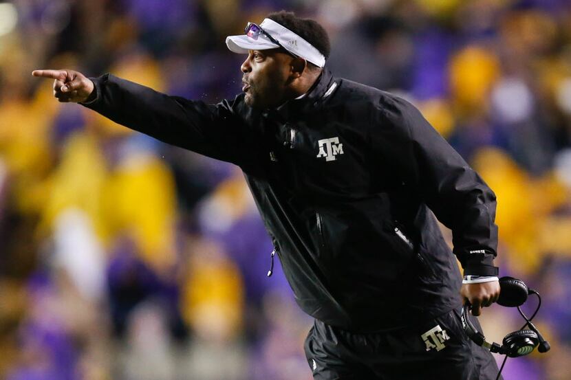 Texas A&M Aggies head coach Kevin Sumlin against the LSU Tigers during the second half of a...