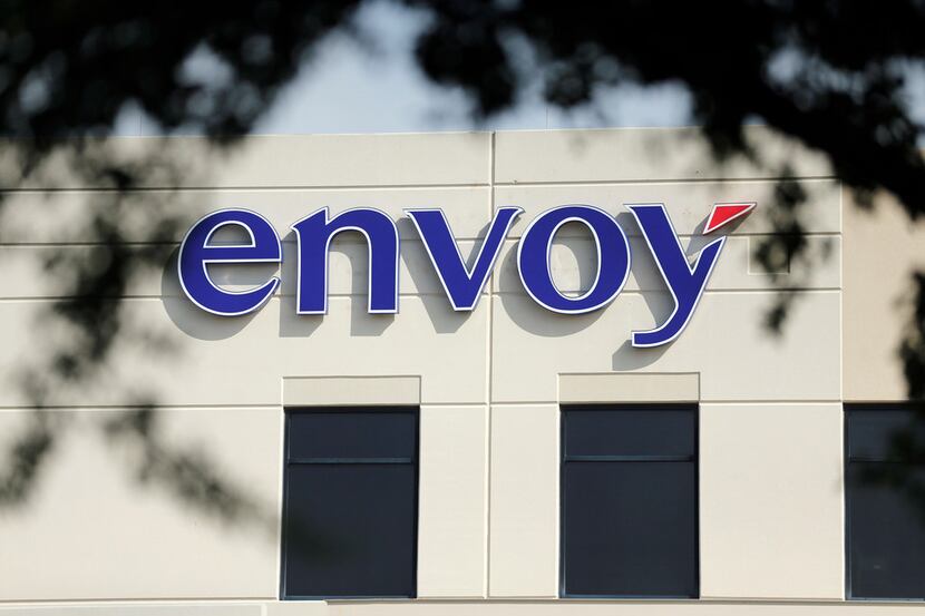 An exterior view of the Envoy headquarters in Irving. Envoy Air Inc. is a subsidiary of...