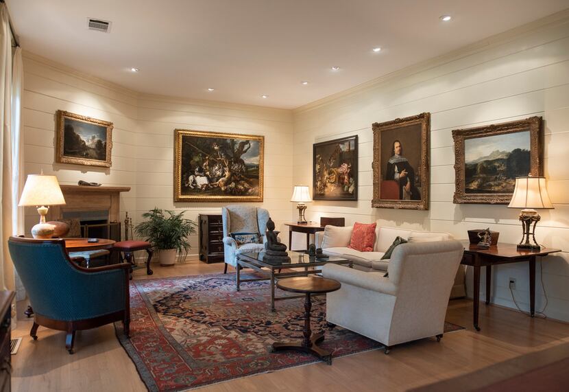 The living room of Dallas art collectors Thomas and Jeanne Campbell