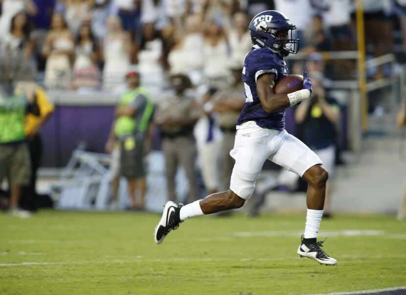 TCU Horned Frogs wide receiver KaVontae Turpin (25) makes a touchdown during the first...