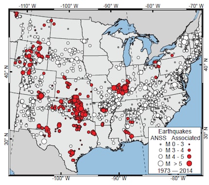  Map showing the locations of earthquakes with magnitudes greater than 0 from January 1,1973...