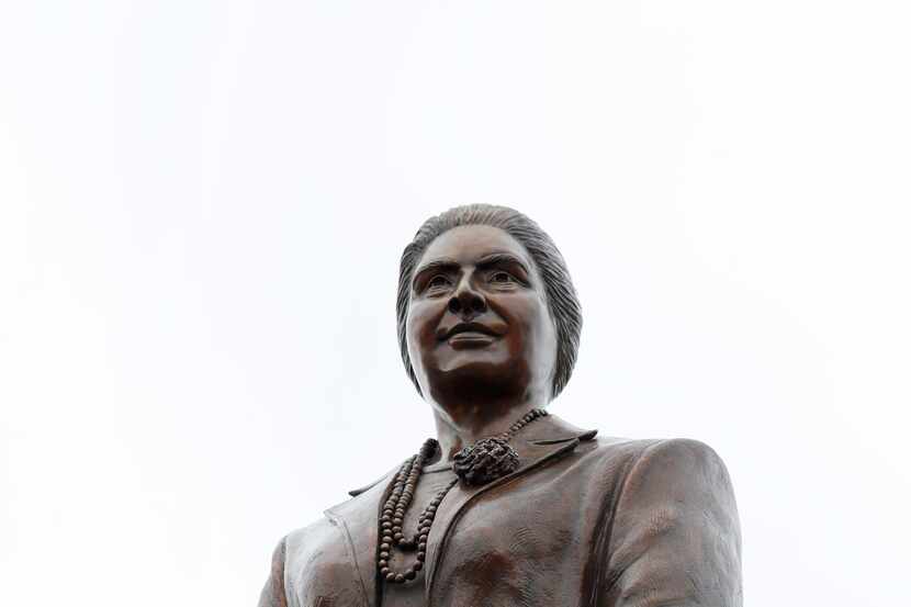 Adelfa B. Callejo statue by artist German Michel at a storage facility in Dallas on...