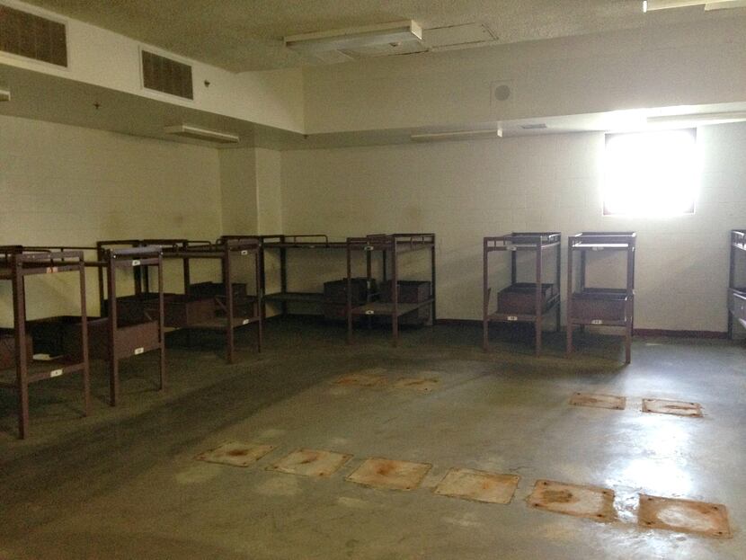 One of the larger sleeping rooms in the old Dawson jail. (Robert Wilonsky/Staff)