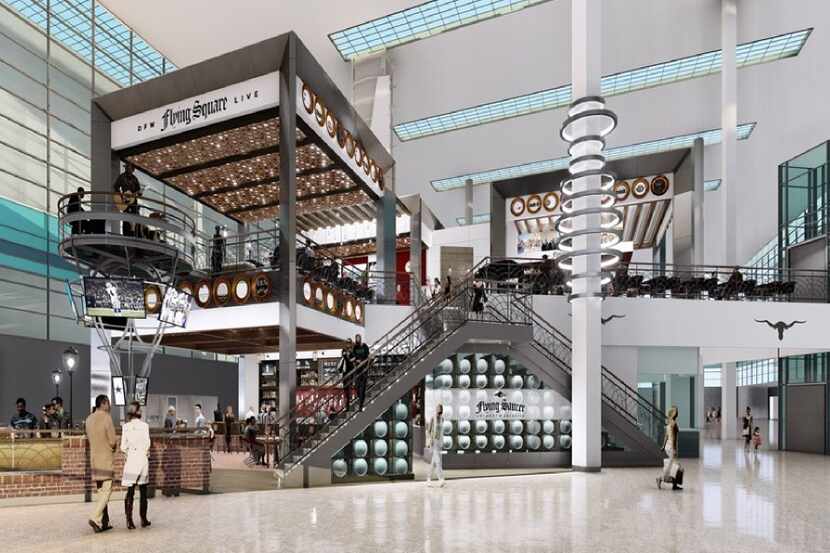 The Flying Saucer at DFW International Airport will be two stories. The mezzanine is a new...