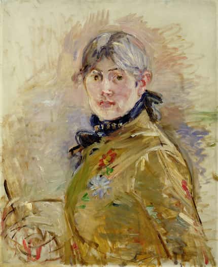 Berthe Morisot painted this self-portrait in 1885 using oil on canvas. 