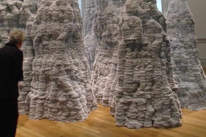 Tara Donovan  created this landscape from millions of old index cards.