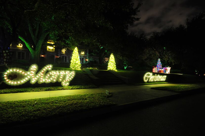 Christmas light displays at Highland Park  -- 4416 Lakeside Drive, Dallas, TX