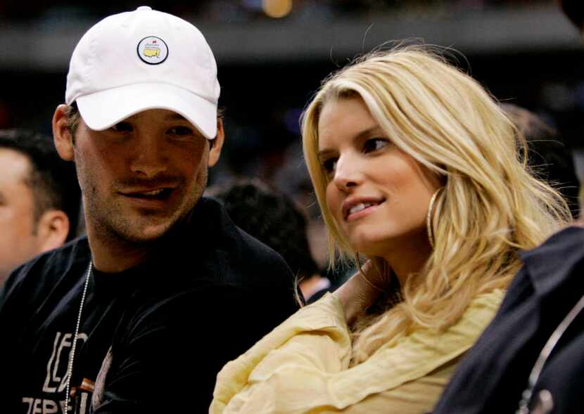 In this March 18, 2008 file photo, Dallas Cowboys quarterback Tony Romo, left, and actor...