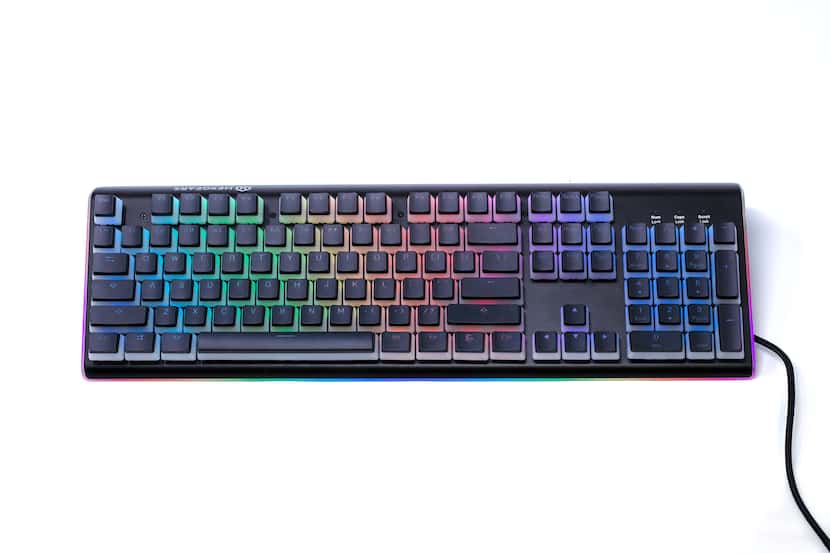 The color back lighting of the keys is intense but can be adjusted.