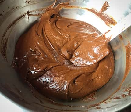 Mixing the batter for Mexican-chocolate "situation" 