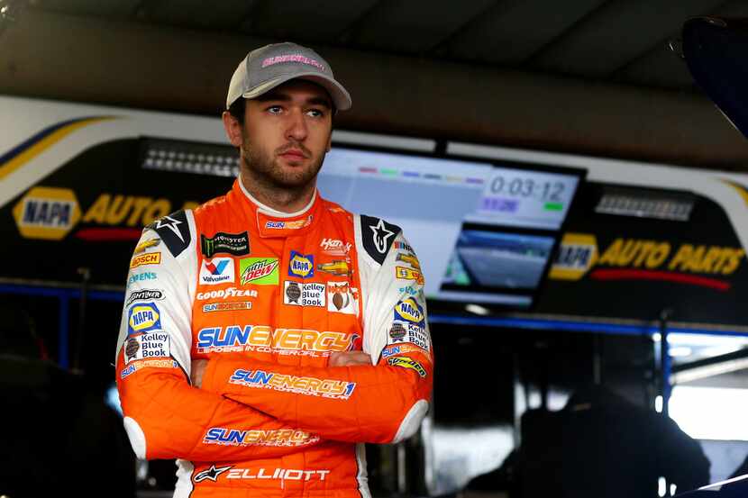 MARTINSVILLE, VA - OCTOBER 27:  Chase Elliott, driver of the #9 SunEnergy1 Chevrolet, looks...