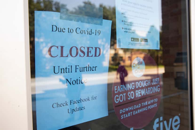 Pie Five Pizza on UT Arlington's campus is closed due to the pandemic on Aug. 14, 2020 in...
