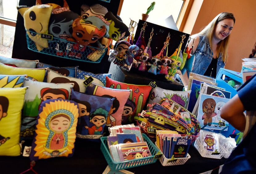 Artist Stephanie Longoria, 35, of Studio Longoria, shows off her creations inspired from...