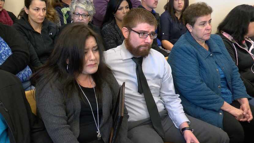 Veronica Garcia (left) was surrounded by family members Thursday during a sentencing hearing...