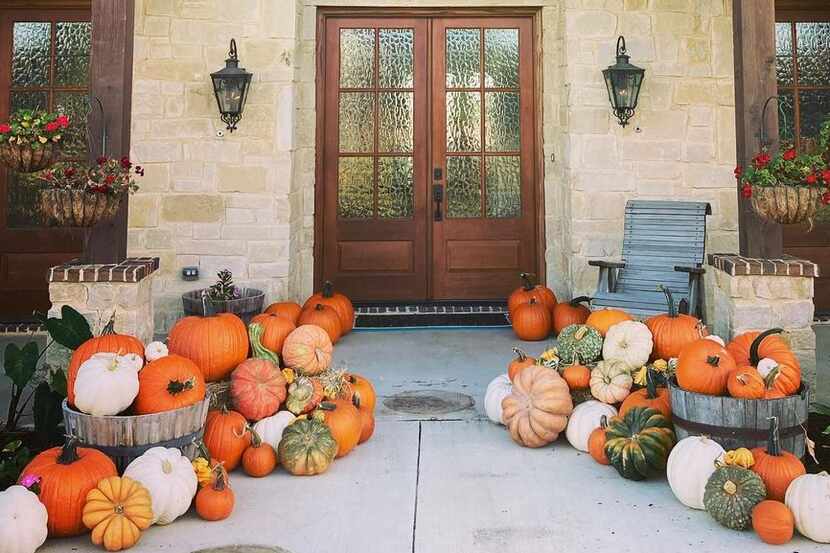 Pumpkins on porch