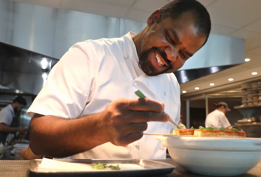 Meridian executive chef Junior Borges prepares Grilled “Beach Cheese."