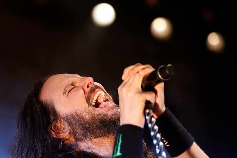 Jonathan Davis of the band Korn performs at South Side Ballroom in Dallas, on Tuesday,...