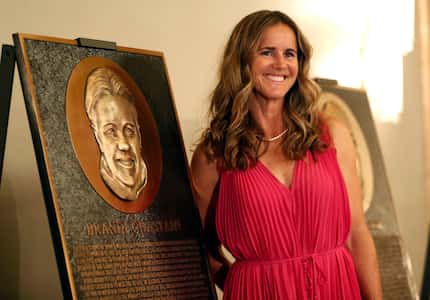 Retired soccer star Brandi Chastain was inducted into the Bay Area Sports Hall of Hame in...