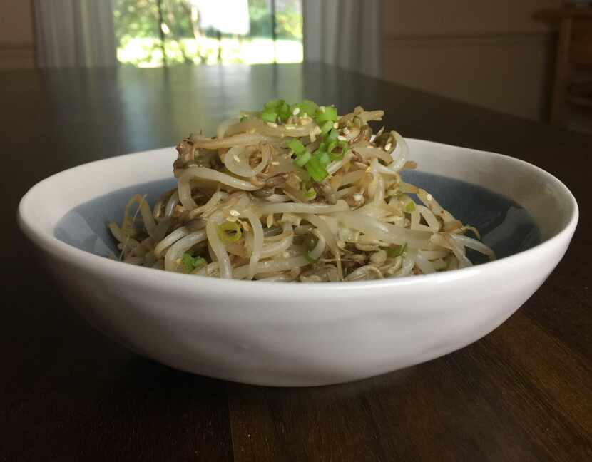 Korean bean sprout salad from "Cook Korean!: A Comic Book with Recipes," by Robin Ha....
