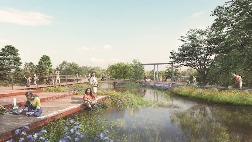 Rendering of the future Dallas Water Commons by Studio Outside.