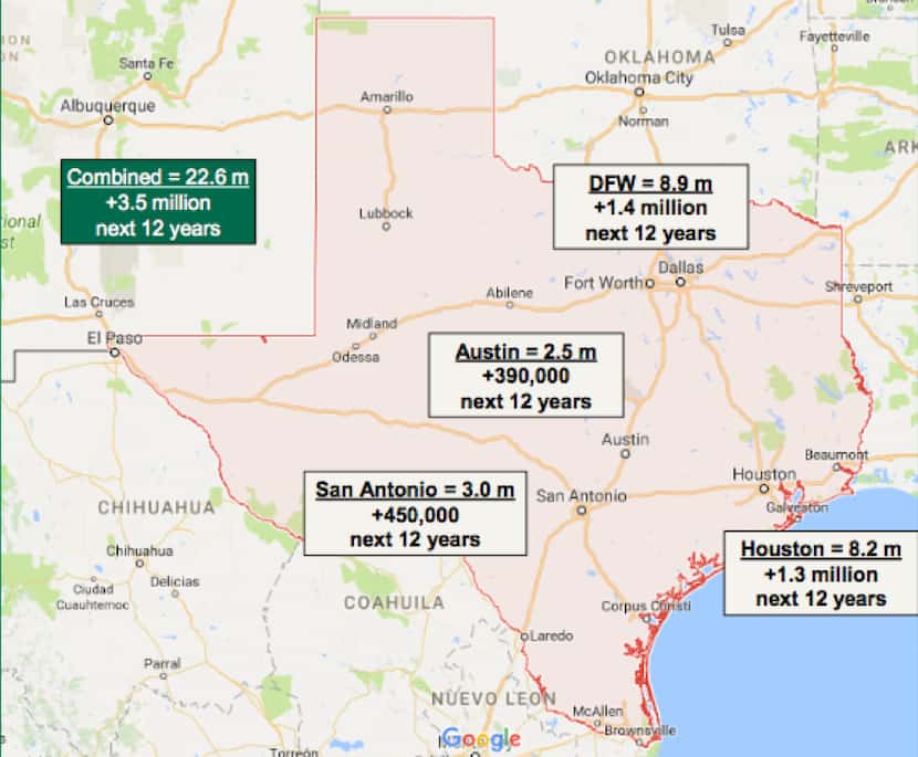 Texas cities are forecast to add millions of new residents in the coming decade — many of...