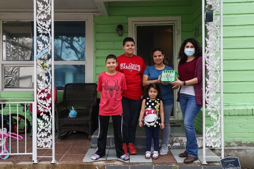 From left, Aaron Hall, Matthew Hall, Marleny Almendarez, Madelyne Hernandez and Allison...