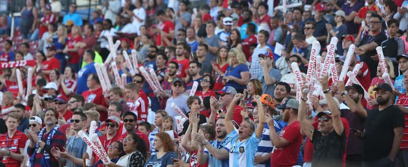 A holiday festive crowd were on hand to cheer FC Dallas players as they were announced prior...
