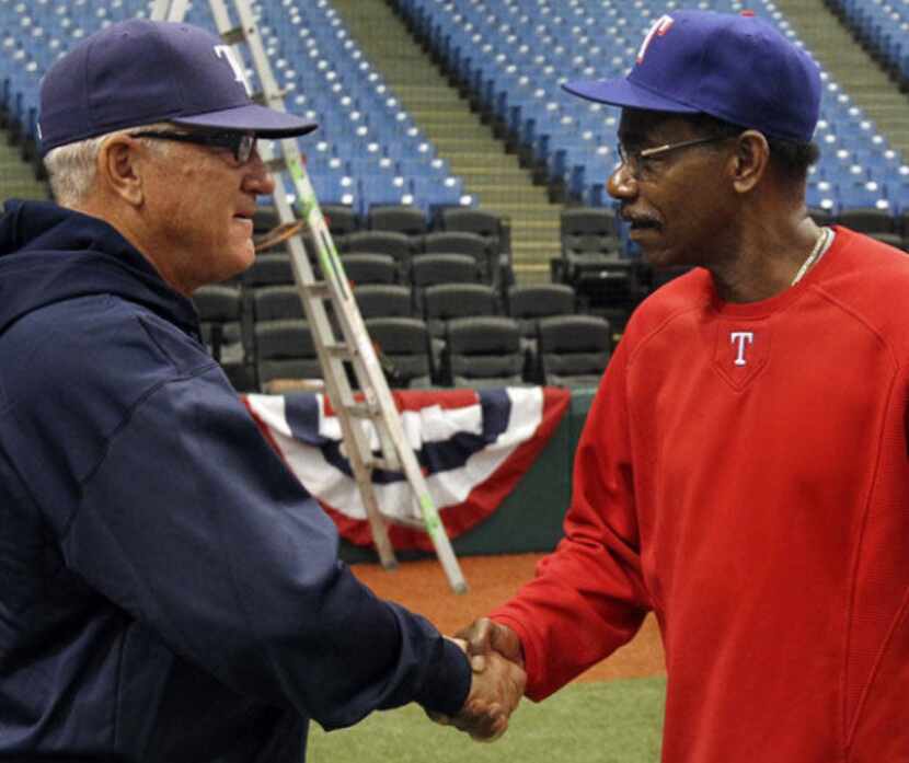 Could Joe Maddon (left) or Ron Washington be the next manager of the Texas Rangers?