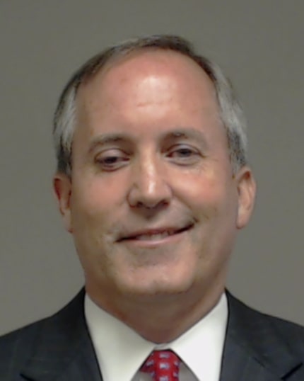  Mug shot of Attorney General Ken Paxton from the Collin County Jail on Aug. 3.